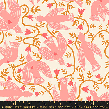 Ruby Star Society - Endpaper by Jen Hewett - Hummingbirds Natural - 1 Cut FQ