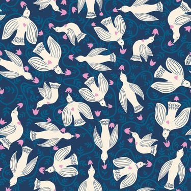 Ruby Star Society - Endpaper by Jen Hewett - Hummingbirds Bluebell