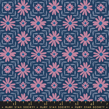 Ruby Star Society - Endpaper by Jen Hewett - Floral Endpaper Bluebell