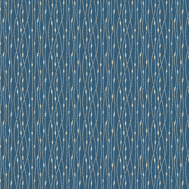 Hajime by Stuart Hillard - Stitch Stripe Mid Blue - 30" Bolt End