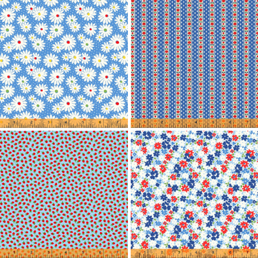 Sugarcube - Bundle of 4 Blue FQs