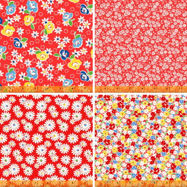 Sugarcube - Bundle of 4 Red FQs