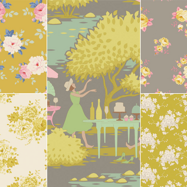 Sunday Brunch by Tilda - Fat Quarter Bundle - Grey Yellow