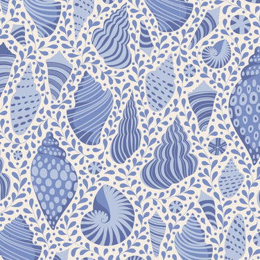 Cotton Beach by Tilda - Beach Shells Blue - 1 Cut FQ