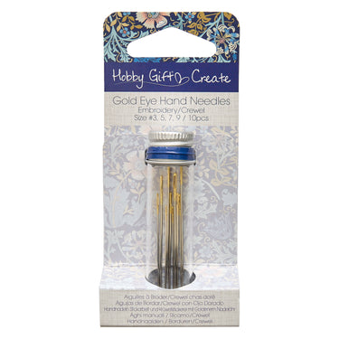 Hobby Gift - Woodblock Floral Gold Eye Embroidery Needles