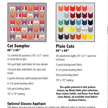 Elizabeth Hartman - The Kittens Quilt Pattern