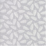 Muslin Mates - White Feather on Grey
