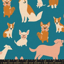 Ruby Star Society - Dog Park - Canvas - Dog Medley Chambray - PRE-ORDER DUE JUNE