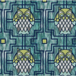 Nocturne - Owls Trellis Aqua