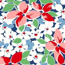 Hi Di Ho - Large Floral Navy Red