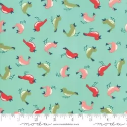 Early Bird - Vintage Birds Aqua