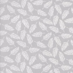 Muslin Mates - White Feather on Grey