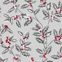 Pretty Poinsettias - Holly Vine Grey