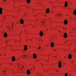 Hot Diggity Dog - Sketched Dogs Red