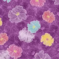 Rachel - Tossed Floral Plum - 1 Cut FQ