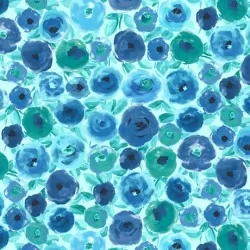 Sweet Caroline - Packed Floral Turquoise