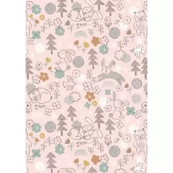 Bella Bunny And Bear - Bella And Bear On Pink