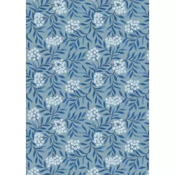 Brensham - Floral Leaves On Grey Blue