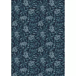 Brensham - Floral Leaves On Dark Blue