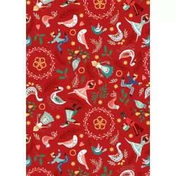 12 Days of Christmas - Lords A Leaping Red Gold Metallic