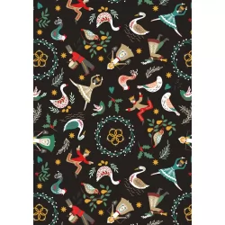 12 Days of Christmas - Lords A Leaping Black Gold Metallic