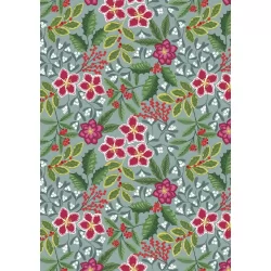 Noël - Winter Floral On Warm Ice Blue