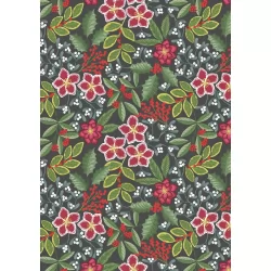 Noël - Winter Floral On Warm Dark Grey