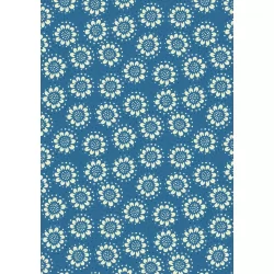 Hajime by Stuart Hillard - Cream Flower On Blue
