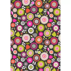 Inflorescence - Sketchbook Flowers Dark With Neon Pink