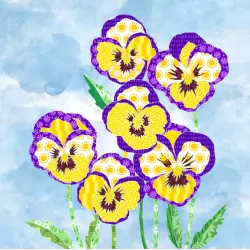 The Flower Collection by Delphine Brooks - Pansies Natural