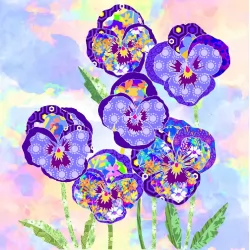 The Flower Collection by Delphine Brooks - Pansies Bright