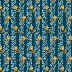 Beach House by Laundry Basket Quilts - Blue Poppy Midnight