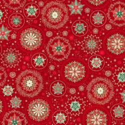 Good Tidings - Snow Crystal Red - 1 Cut FQ