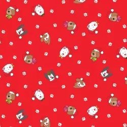Yappy Christmas - Dogs Heads Red