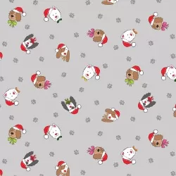 Yappy Christmas - Dogs Heads Grey