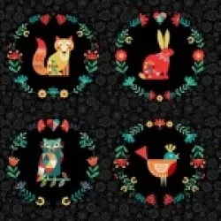 Folk Friends - Panel Black