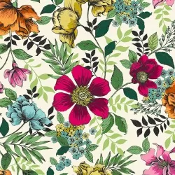 Jewel Tones - Floral Cream