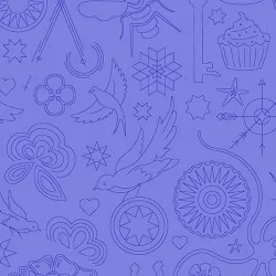 Sun Prints 2022 - 10th Anniversary Collection - Embroidery in Blueberry