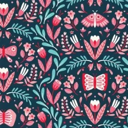 Open Fields: Full Of Wonder - Butterfly Frolic Navy
