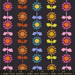 Ruby Star Society - Catnap - Canvas Daisy Stripe Black