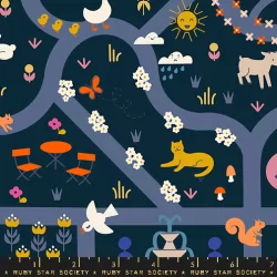 Ruby Star Society - Woodland Park - Garden Map Teal Navy