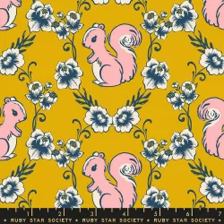 Ruby Star Society - Reading Nook - Fancy Squirrel Goldenrod