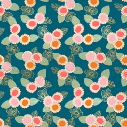 Ruby Star Society - Purl - Embroidered Floral Teal