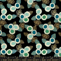 Ruby Star Society - Purl - Embroidered Floral Black