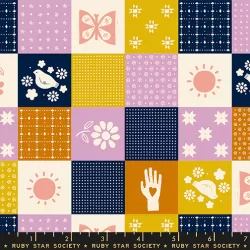 Ruby Star Society - Sugar Maple - Songbird Patchwork Navy