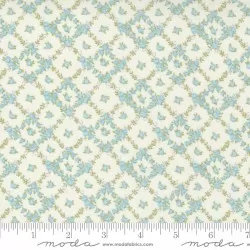 Cottage Linen Closet - Lattice Floral Linen Sea Glass