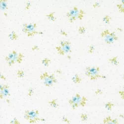 The Shores - Medium Floral White Linen - 1 Cut FQ 