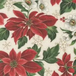 Merry Manor Metallic - Poinsettia Cream