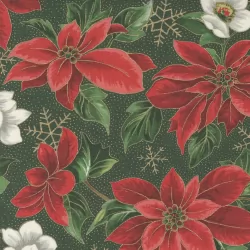 Merry Manor Metallic - Poinsettia Evergreen