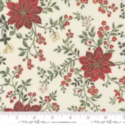 Merry Manor Metallic - Poinsettia Waltz Cream